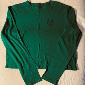 VS Pink Green Cropped Long Sleeve XS
